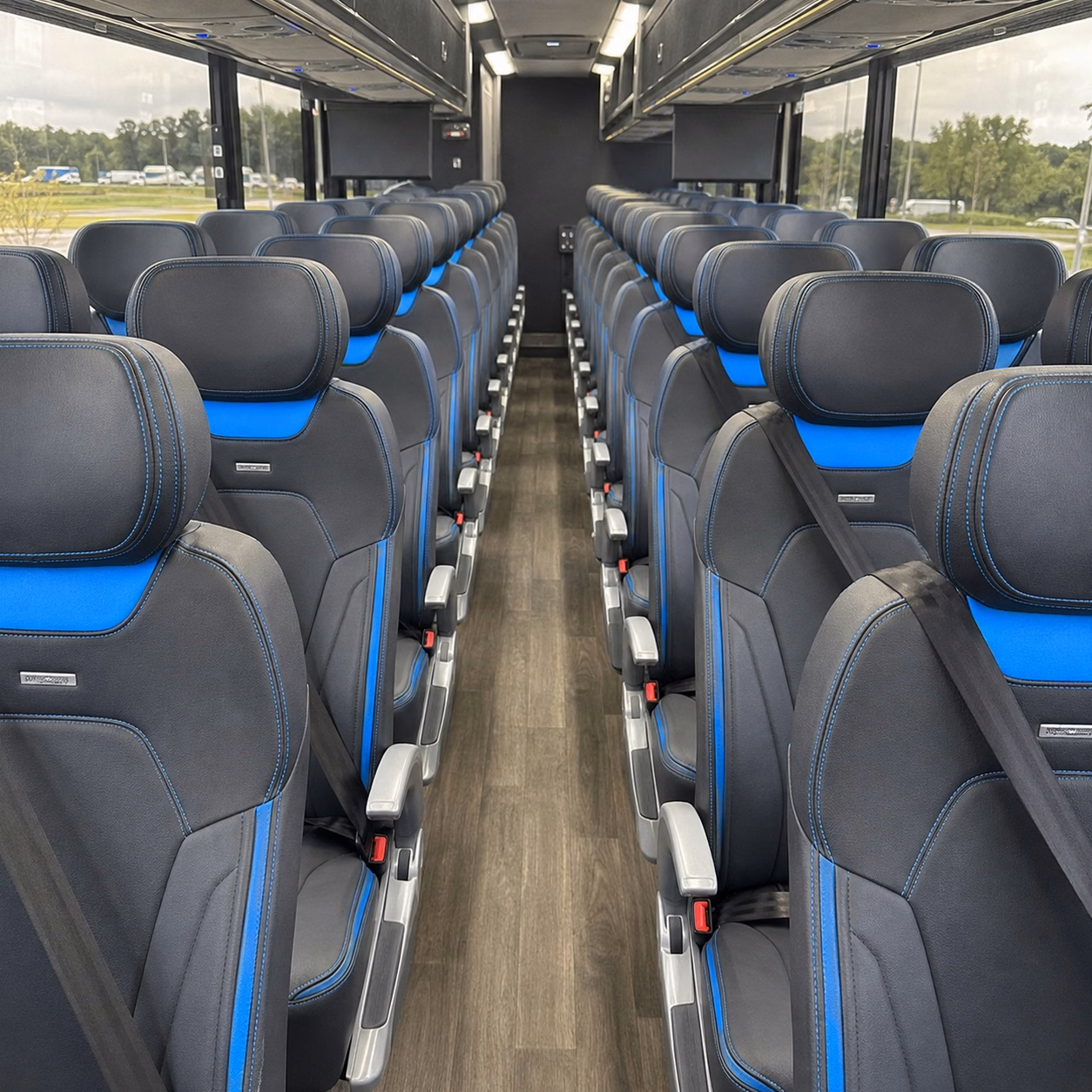 56 passenger charter bus interior