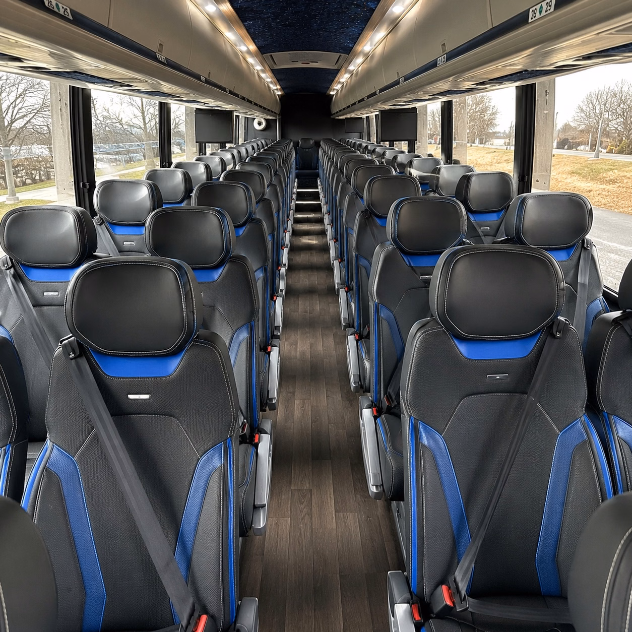 longmont charter bus rental interior